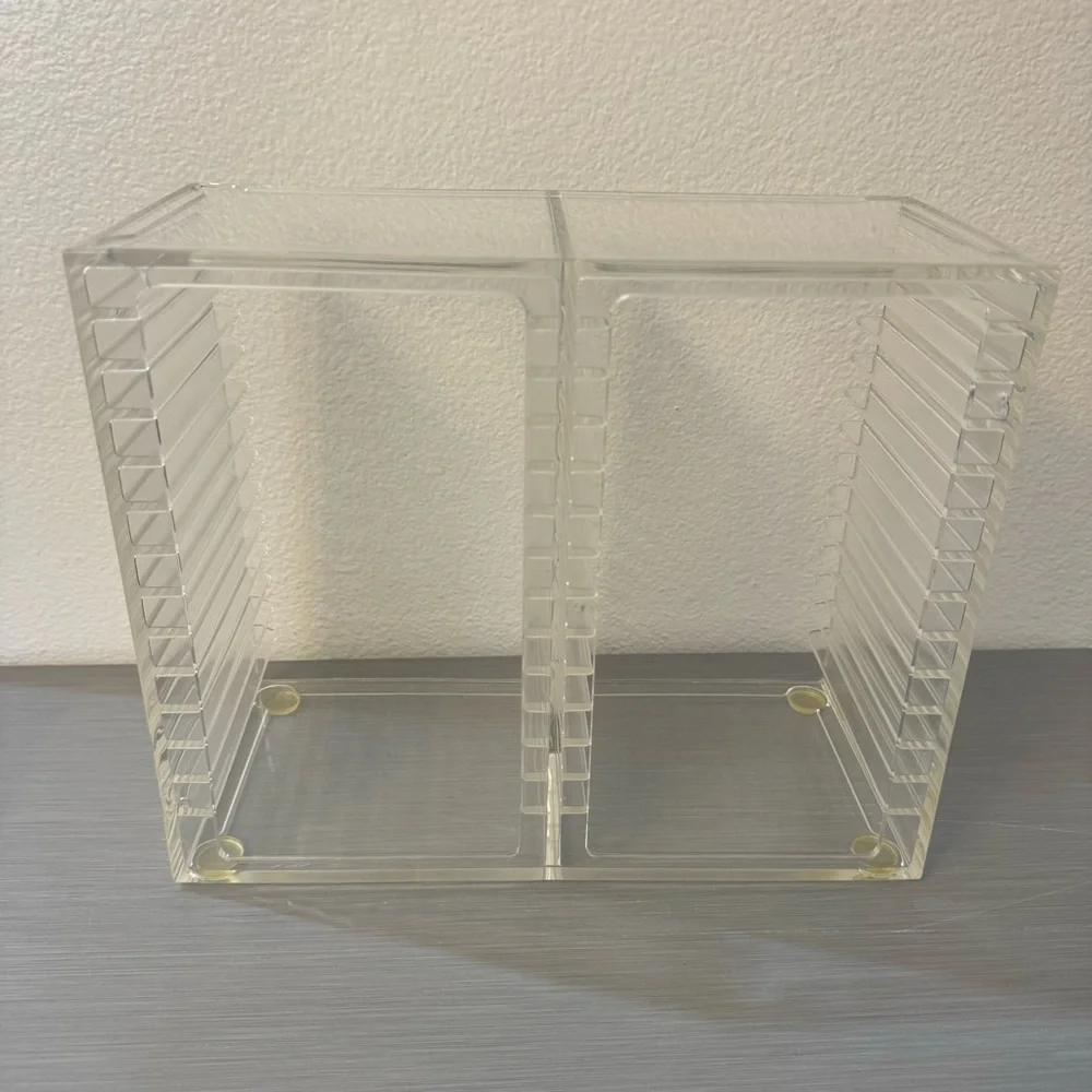 Vintage 1993 Clear Acrylic CD Holder – Stackable Media Storage organizer